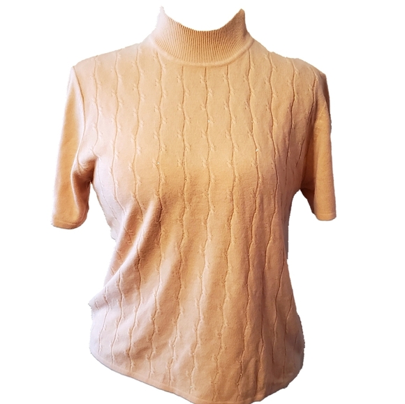 Koret Sweaters - Koret Mock Neck Bead Embellished Knit Sweater